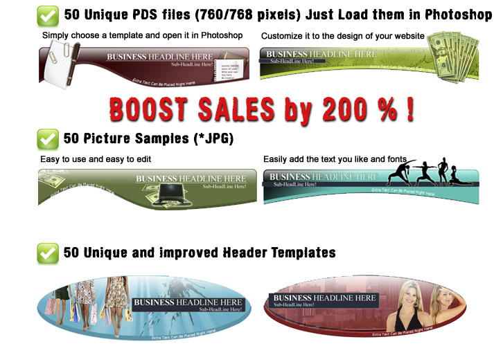 Professionally made Business Header Templates
